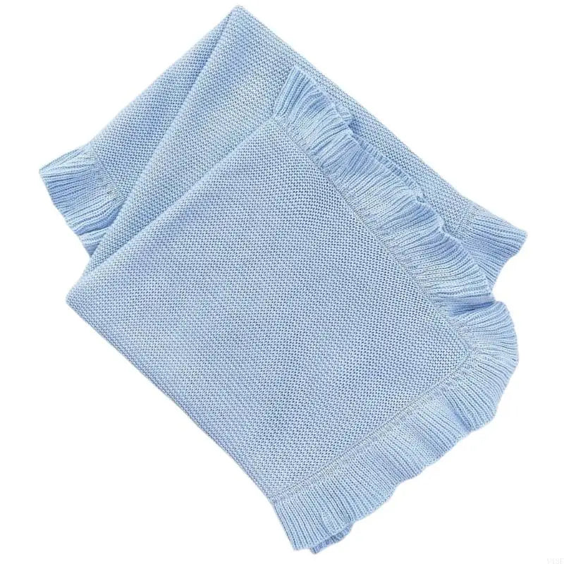 Baby Blanket for Newborns Cotton Ruffle Knitted Wrap Towel Soft and Breathable Bed Blanket for Autumn Winter 75x95cm