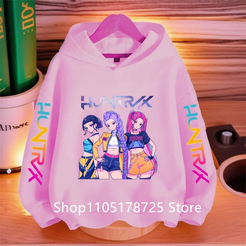 Y2K KPop Demon Hunters Hoodies Teenage Girls Boys Rumi KPop Demon Hunters Hoody Autumn Casual Long Sleeve Children's Clothing