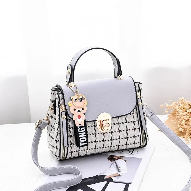 Fashionable Hot Sale Of The Season Women's Crossbody Bag Handbag Small Square Single Shoulder Bag Simple Grid Design Korean Styl