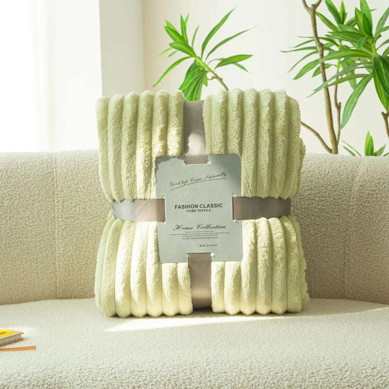 Flannel Blanket Stripe Bedspread Sofa Towel Car/Office/Travel Nap Blankets Home Soft Plaid Warm Bed Blanket cobijas de camas