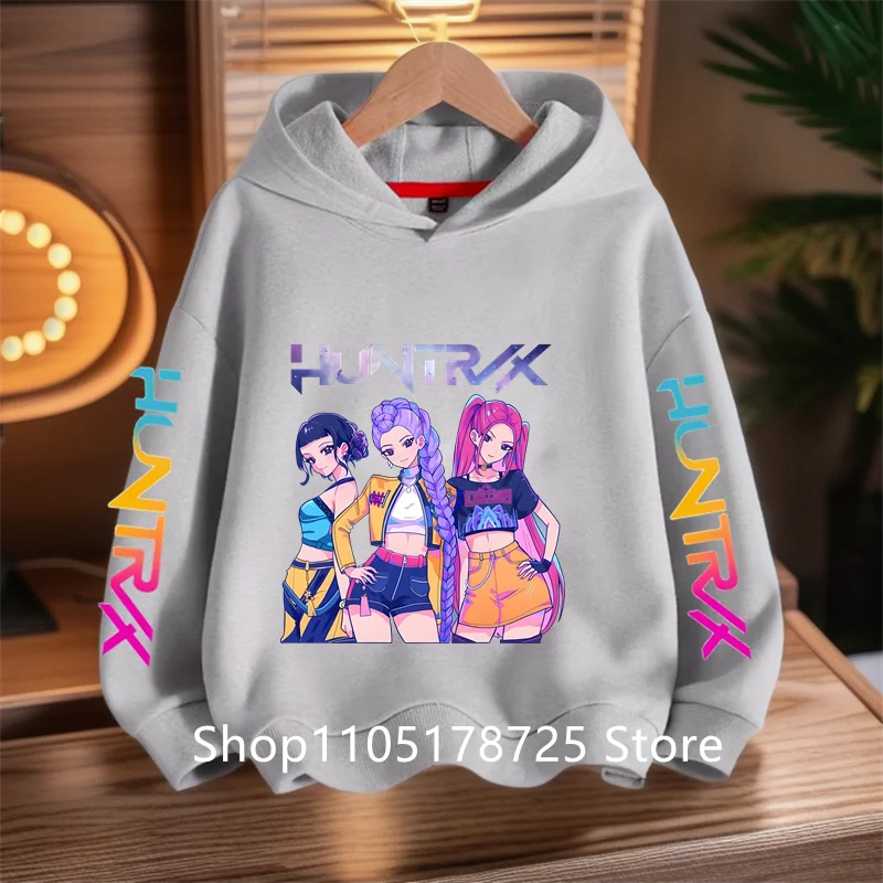 Y2K KPop Demon Hunters Hoodies Teenage Girls Boys Rumi KPop Demon Hunters Hoody Autumn Casual Long Sleeve Children's Clothing