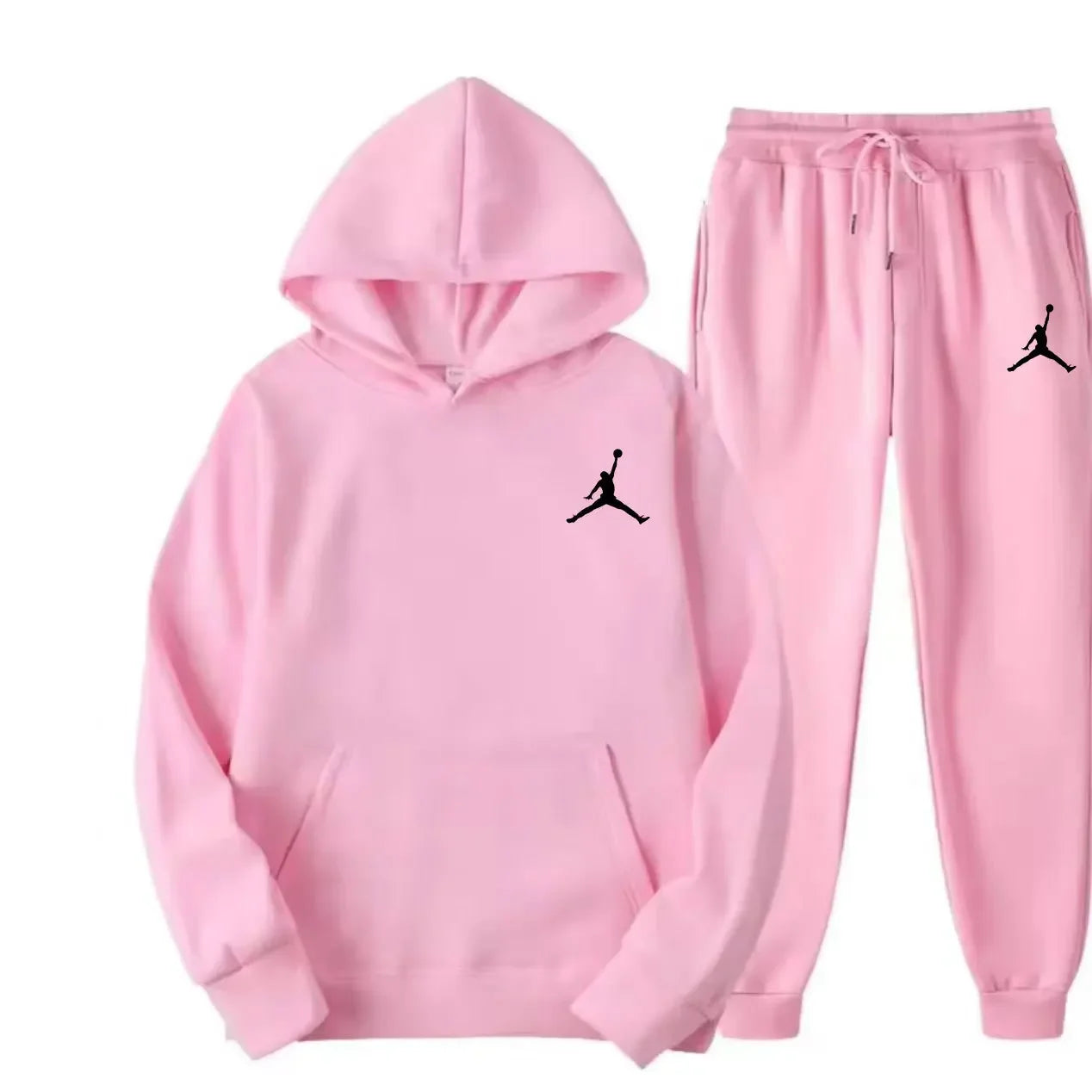 A brand-new outdoor basketball men's hoodie and long pants set for fashionable and casual men