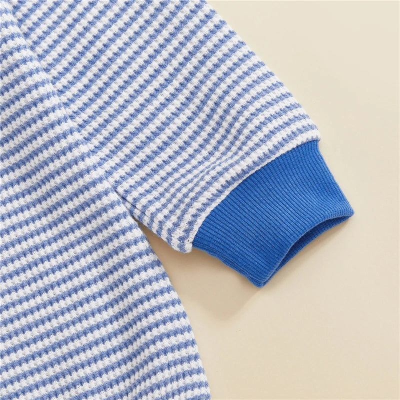 Fashion Baby Romper Autumn Baby Boy Clothes Cotton Striped Embroidery Letter Infant Romper Newborn Clothing 3-18 Months