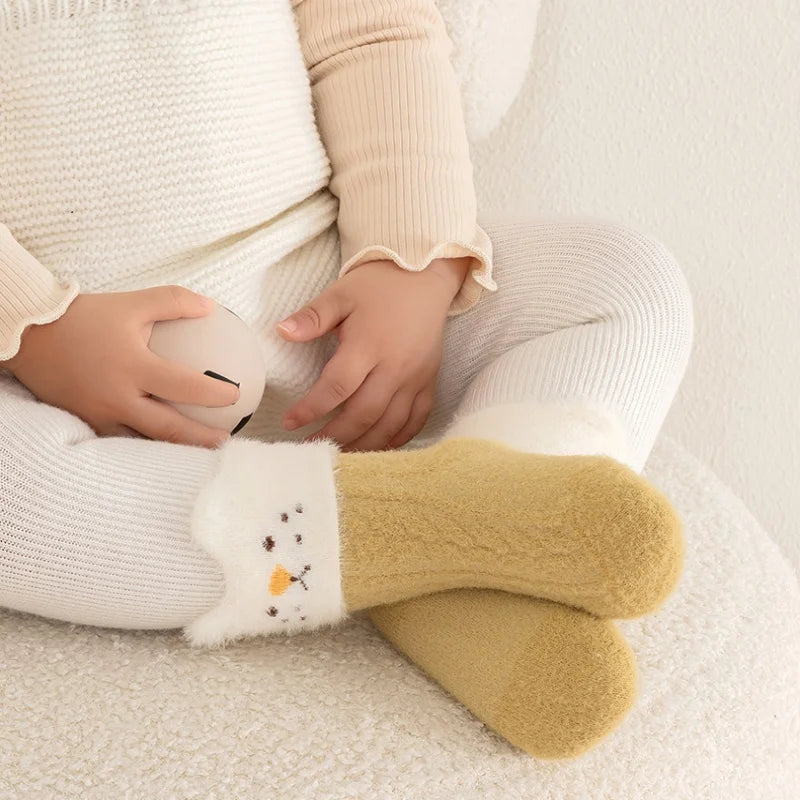 Winter Newborn Baby Socks For Girls Boys Thick Warm Cartoon Infant Toddler Boy Girl Sock Outdoors Warm Children's Floor Socks