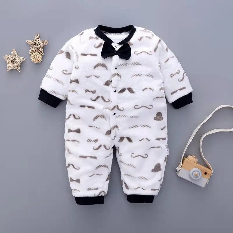 New Baby Girl Boy Thick Romper Warm Winter Newborn Infant Baby Dinosaur Fleece Romper Jumpsuit Soft Pajamas Clothes