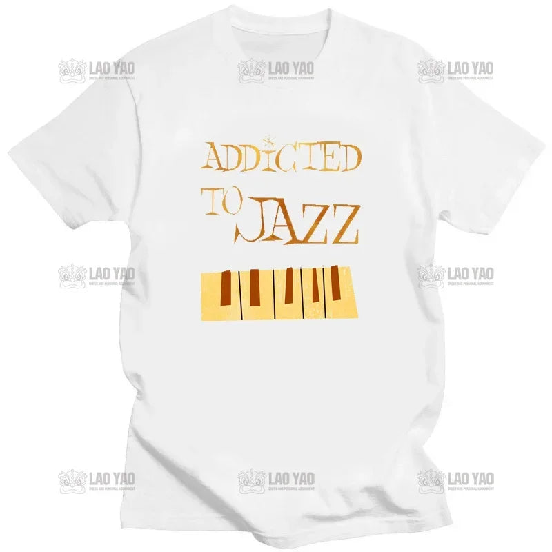 Jazz Snare Piano Music Band T Shirt Musician Saxophone Trumpet Musical Instrument Funny Tee for Men Women Casual Streetwear Tops