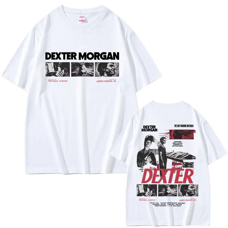 Best-selling Dexter Morgan Bay Harbor Butcher T-shirt Summer Men's Casual Retro Cotton Oversized T-shirt Top Fashion Street Wear