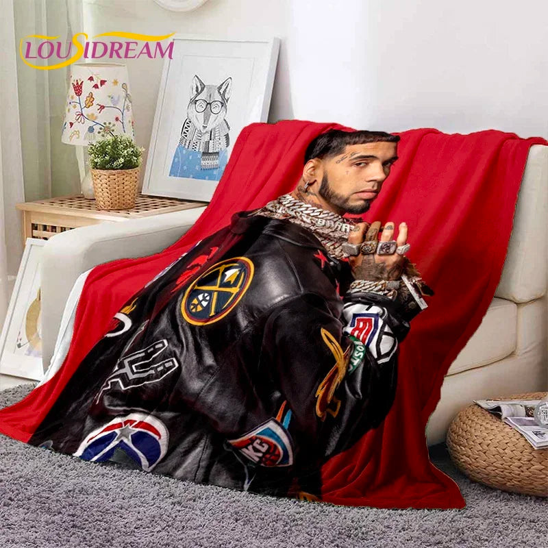 Free Anuel AA Rapper Hip Hop Singer Soft Flannel Blanket for Beds Bedroom Sofa Picnic,Throw Blanket for Outdoor Leisure Nap Gift
