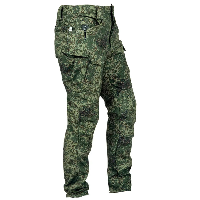 Men's Winter Pants Water Resistant Fleece Lined Snowboard Softshell Tactical Pants with Multi-Pockets Outdoor Work Pants