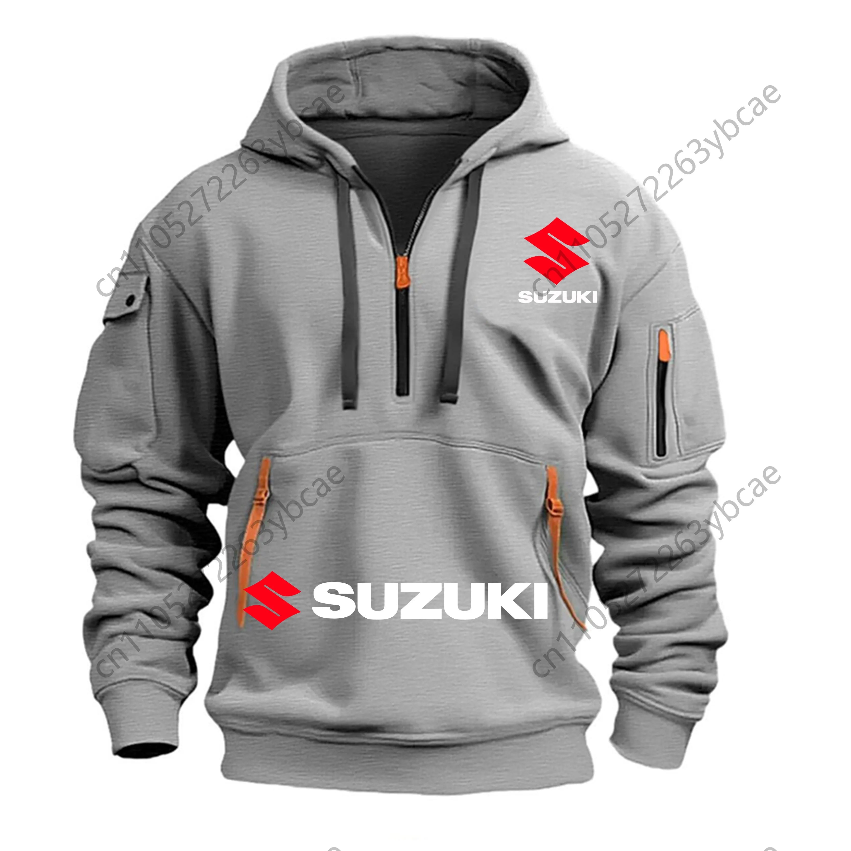 Suzuki Men's Hoodie Outdoor Motorcycle Riding Suit: Soft, Comfortable, Breathable, Stylish Autumn/Winter Style