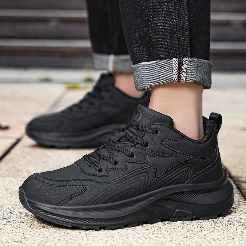 Hiking Men Sneakers Thick Soled Casual Shoes Men Cushioning Sports Shoes Outdoor Waterproof Walking Shoes Plus Size