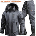 Men's Work Suit Winter Thickened Waterproof Jacket Pants Set Windproof Outdoor Workwear Winter Two Piece Set Jogging Suits Men