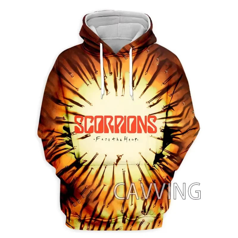 New Rock Hoodie Sweatshirt Scorpions Band 3d Print Hoodie Men Fashion Plus Size Tracksuit Women Sweat Men Clothes Teen Coat New
