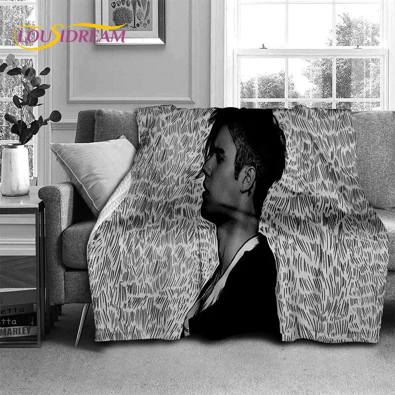 Popular Singer Justin Bieber JBiebs Blanket,Soft Throw Blanket for Home Bedroom Bed Sofa Picnic Travel Office Cover Blanket Kids