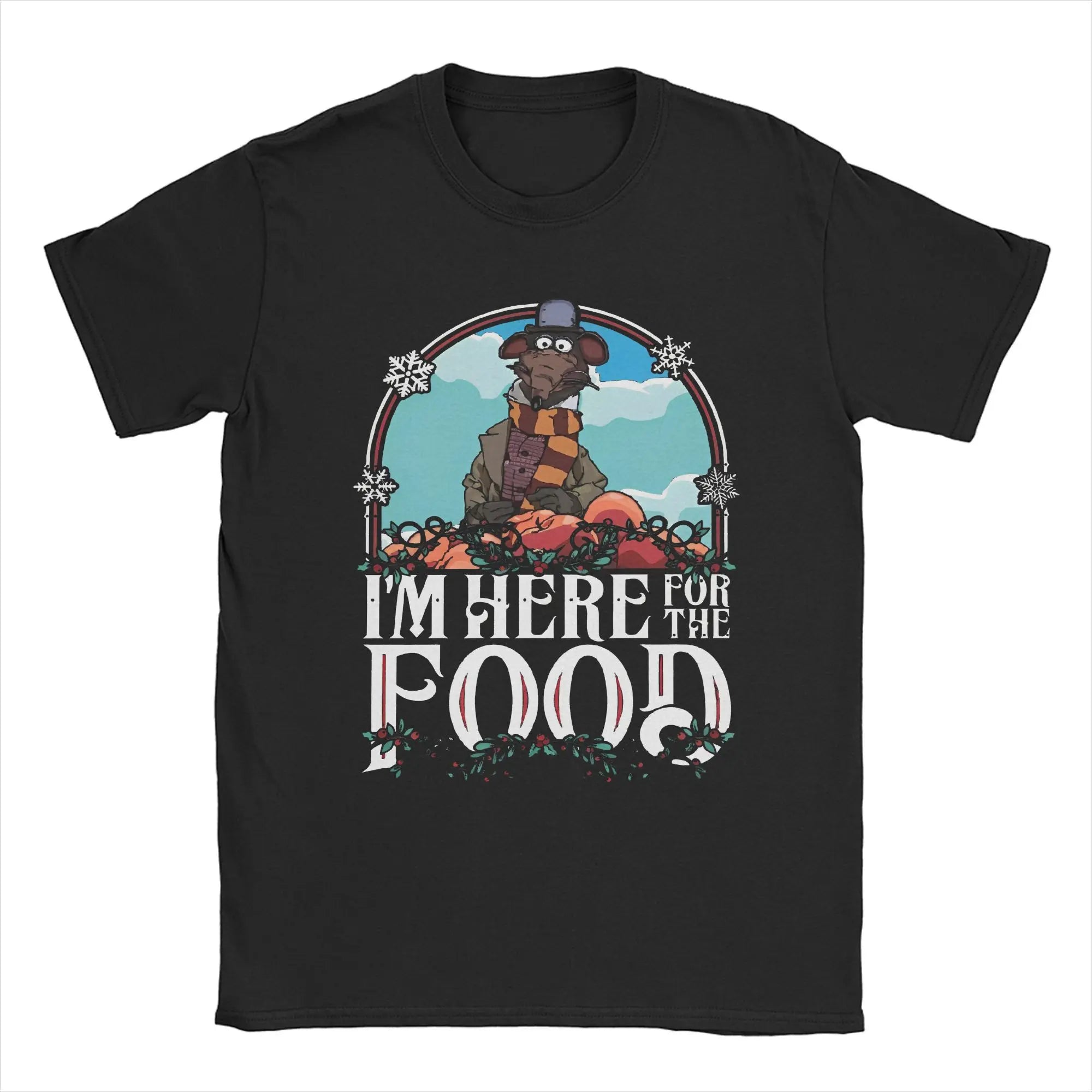 Men's The Muppet Christmas Carol Here For The Food T Shirt Cartoon 100% Cotton Clothing Cool Short Sleeve Tees Gift T-Shirts