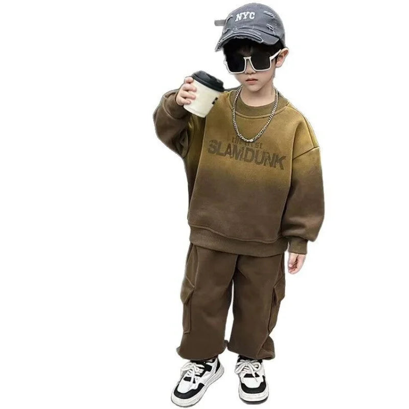 Boys Sweatshirts +Pants Kids Suits 2PCS/Set Cotton 2025 Packet Spring Autumn Cotton Christmas Gift Teenagers Tracksuits Outfits 
