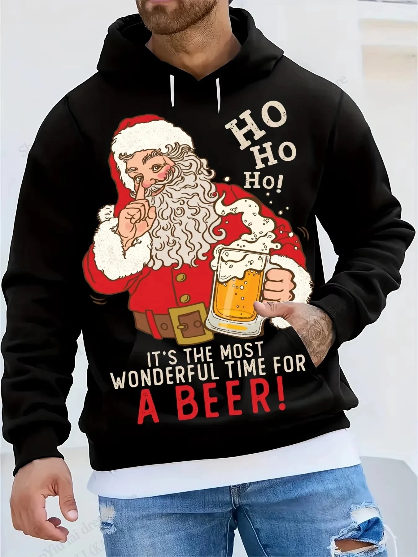 Mens Christmas Hoodie Santa Claus 3d Print Hoodie Men Women Fashion Hoodie Sweatshirt Snowman Tracksuit Men clothing Winter Fall