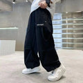 Teen Boys Jeans 2025 New Spring Autumn Pants Children's Straight Trousers Teenager Wide-legged Cargo Pants Kids Loose Clothes