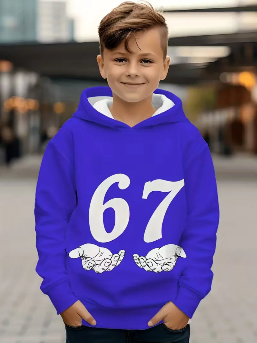 Fun Six Seven 6 7 Meme Design Hoodie for Kids Chaotic Humor Y2k Game Saying Tee Novelty Gift Boys Top Fashion Children's Clothes