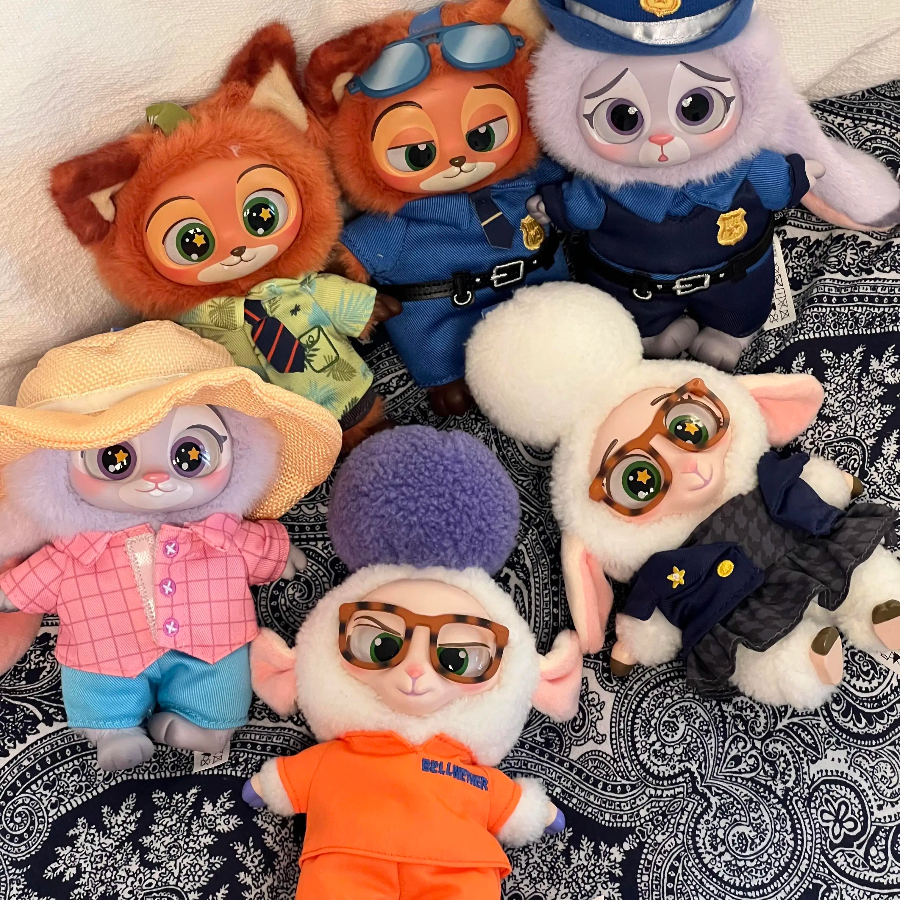 2025 MINISO Zootopia Vinyl Plush Blind Box Keychain Nick and Judy Vinyl Plush Toys Cute Dolls Gifts for Girls Trendy Toys