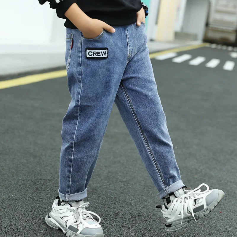 Boys Jean Pants Long Trousers Cotton 2024 Cheap Spring Autumn Baby's Kids Pants Teenagers Outwear Children's Clothing