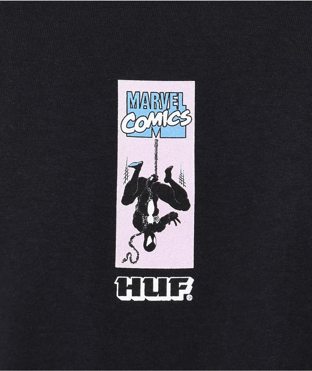 Men's Black Venom Pattern T-shirt Features Sharp Teeth and A Red Tongue Design A Superhero Comic Book Style T-shirt