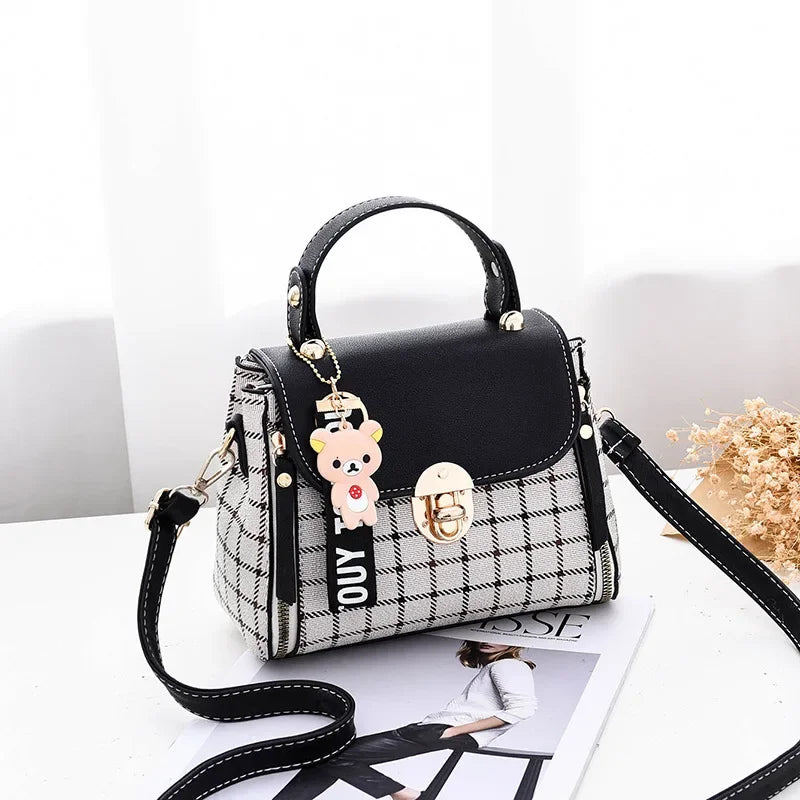 Fashionable Hot Sale Of The Season Women's Crossbody Bag Handbag Small Square Single Shoulder Bag Simple Grid Design Korean Styl