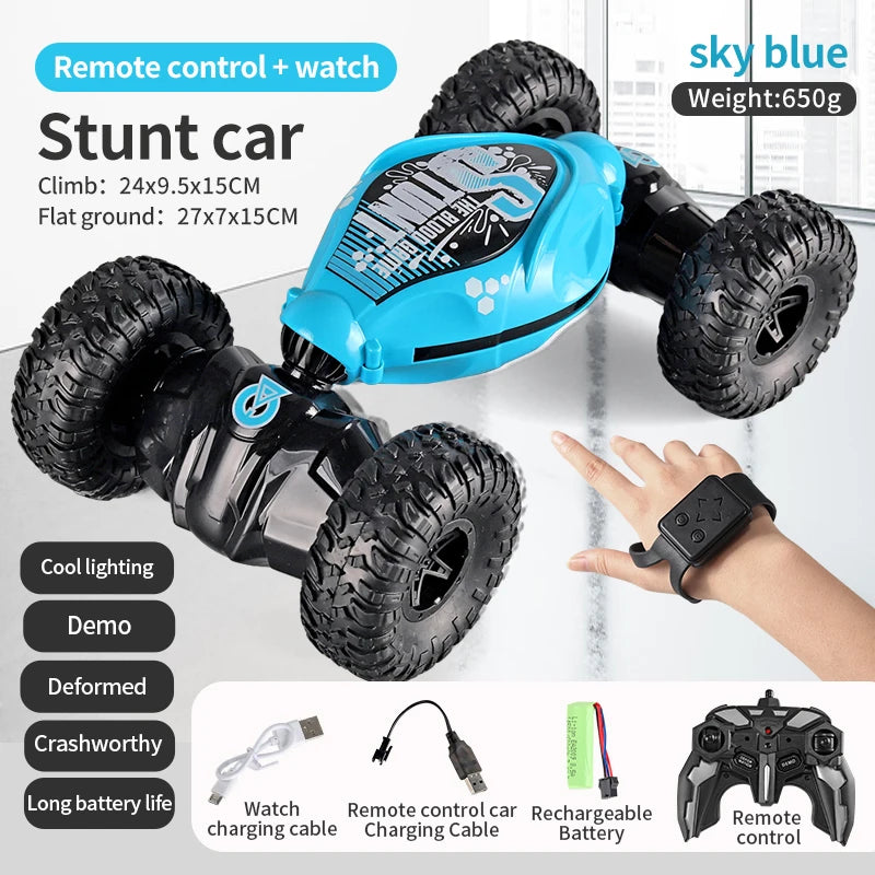 RC Car 4x4 Remote Control Cart Stunt Gesture Sensing 1/12 RC Drift Car With LED Light Deformation Novel Toys For Children Toys