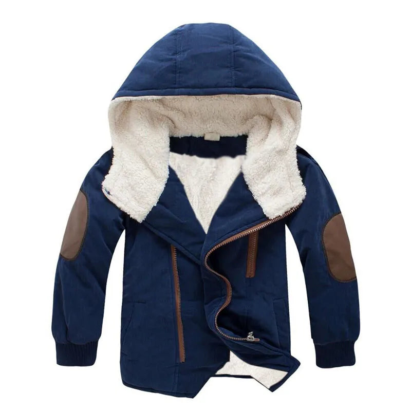 Boys Down Jackets 4-14 Years 2023 Winter Teen Boy Thick Warm Cotton Hooded Coats Outerwear Children Clothing Windbreaker Jackets