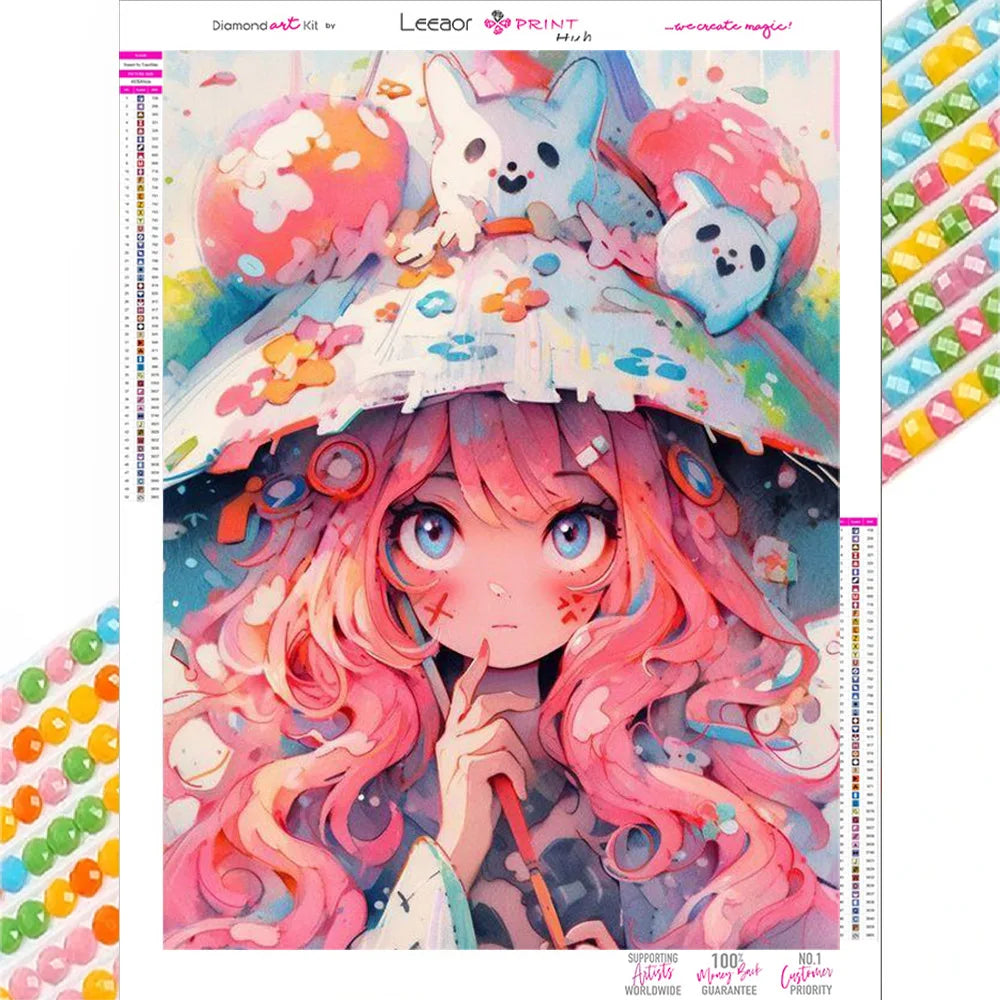 Diamond Painting 2024 Cartoon Girl Picture Full Drill Mosaic Embroidery 5d Diy Cross Stitch Kit Home Decor Gift алмазная мозаика