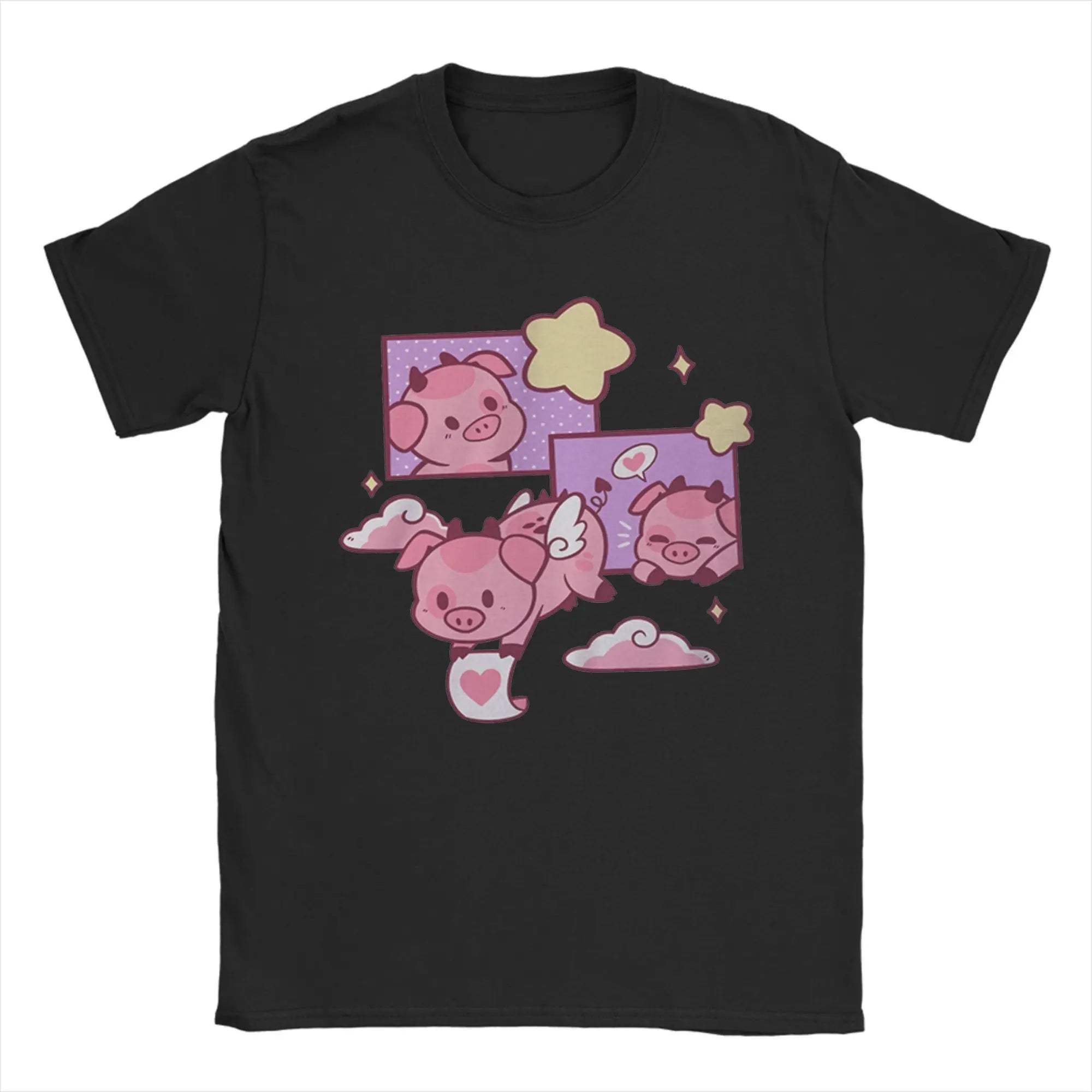 Vintage Hazbins Hotels Alastor Cartoon T Shirt Men Cotton Short Sleeve  Round Neck Summer Clothes