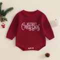 My First Christmas Baby Boys Girls Knit Bodysuits Kids Letter Embroidery Long Sleeve Sweater Romper Jumpsuits Clothes
