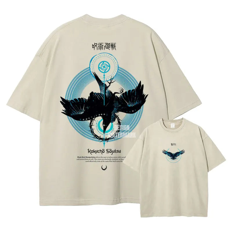 Choso T-shirts Gojo Unlimited Void Oversized Vintage Washed T Shirt Manga Short Sleeve Retro Manga Tops Tees Men 100% Cotton