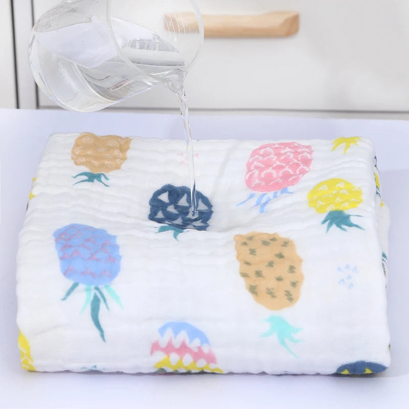 6 Layers Bamboo Cotton Baby Receiving Blanket Infant Kids Swaddle Wrap Blanket Sleeping Warm Quilt Bed Cover Muslin Baby Blanket