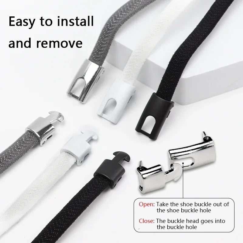 1 Pair Cross Locks Shoelaces for Sneakers Without Ties Elastic Flat Laces Kids Adult No Tie Shoelace Rubber Bands Shoe Laces