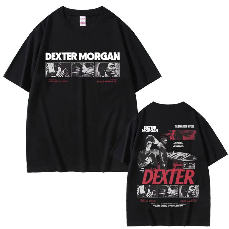 Best-selling Dexter Morgan Bay Harbor Butcher T-shirt Summer Men's Casual Retro Cotton Oversized T-shirt Top Fashion Street Wear