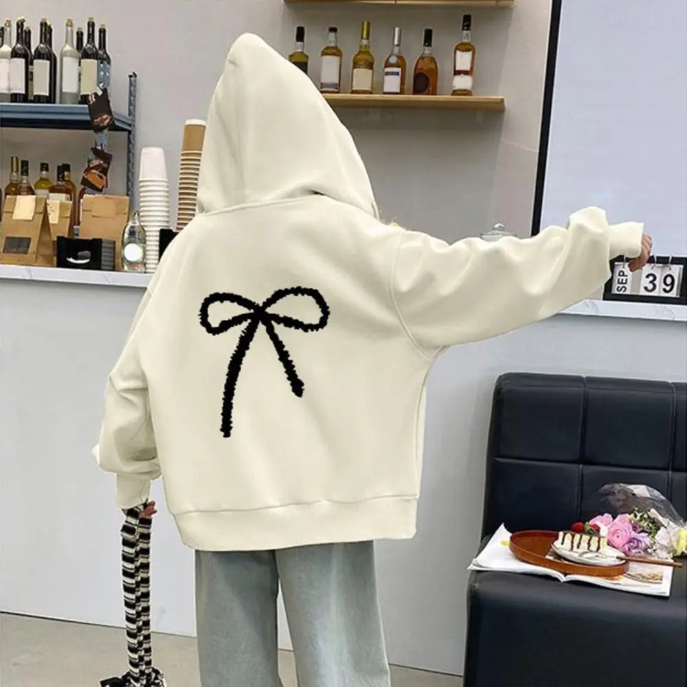 Fashion Sweet Bow Girl Bowknot Hoodie Child Loose Teens Autumn Hoodie Coat Long Sleeve Y2k Coat Girls Autumn Winter