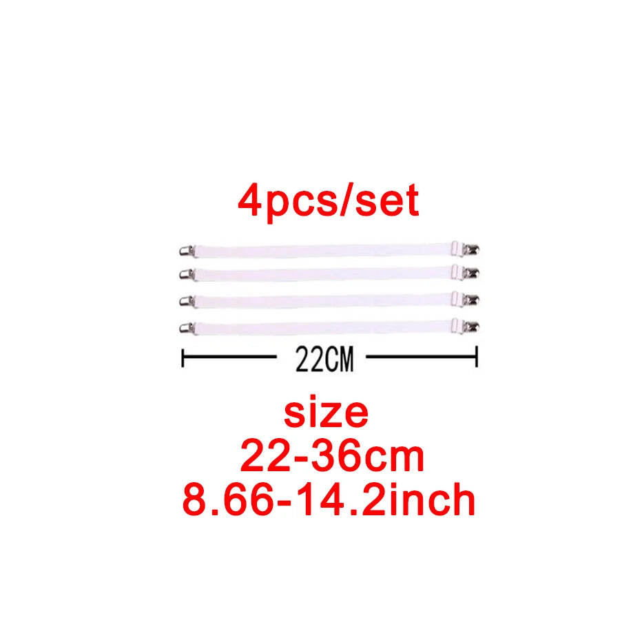 4pcs/set Elastic Bed Sheet Strip Fastener Bed Sheet Grippers Belt Adjustable Mattress Cover Blankets Holder Bed Sheet Set