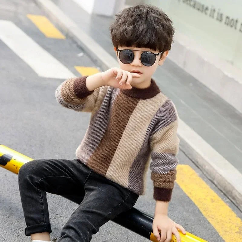 Children's Winter New Cotton Clothing  teenage boys Sweater Children's clothing fall knit sweater 10 12 14 years