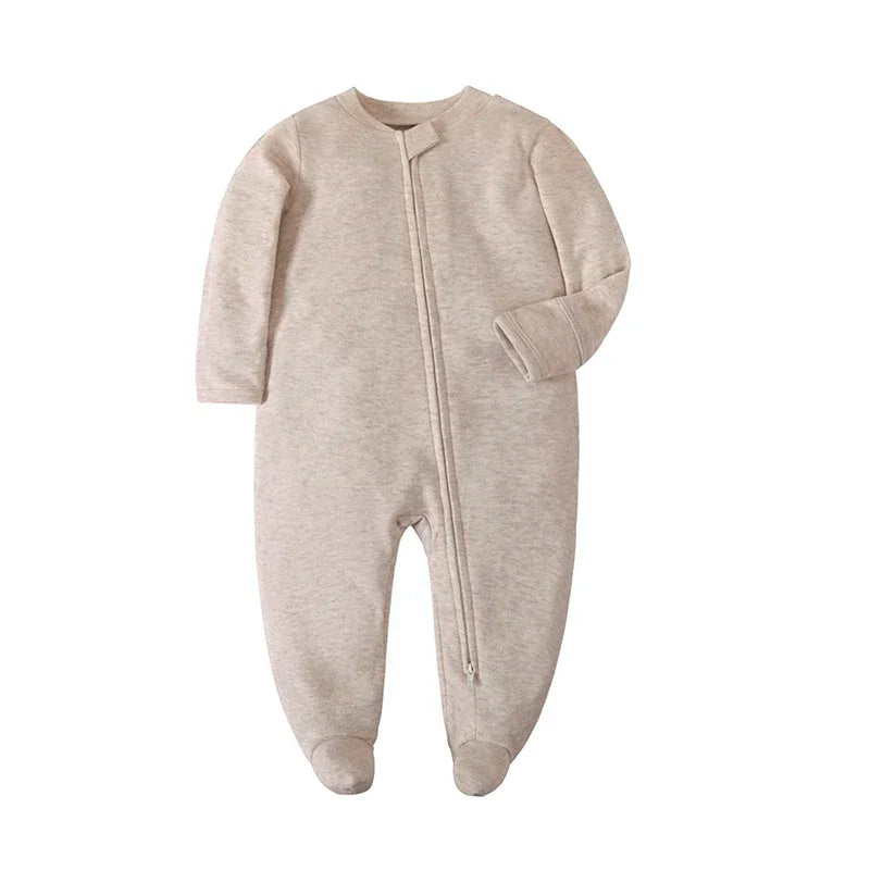 Newborn Footed Pajamas Zipper Girl and Boy Romper Long Sleeve 0-12 Months Baby Clothe Jumpsuit Cotton Fashion Baby Clothing