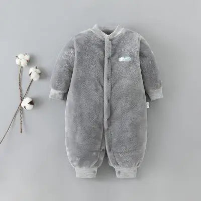 New Baby Girl Boy Thick Romper Warm Winter Newborn Infant Baby Dinosaur Fleece Romper Jumpsuit Soft Pajamas Clothes
