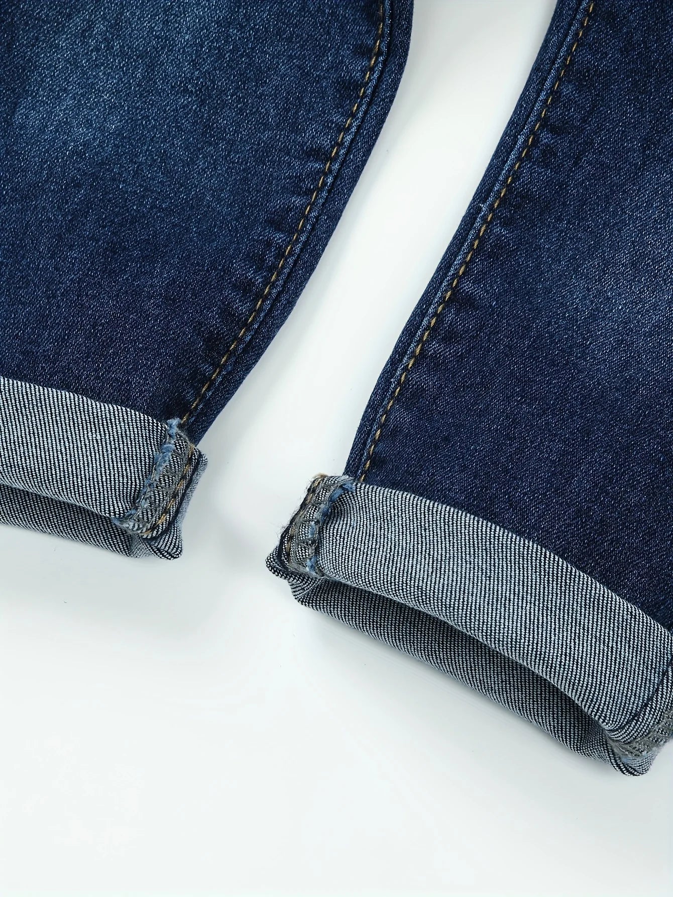 Boys' Slim-Fit Stretch Denim Jeans - Dark Blue Casual Style Pants with Pockets, Perfect for Spring & Fall, Durable Construction