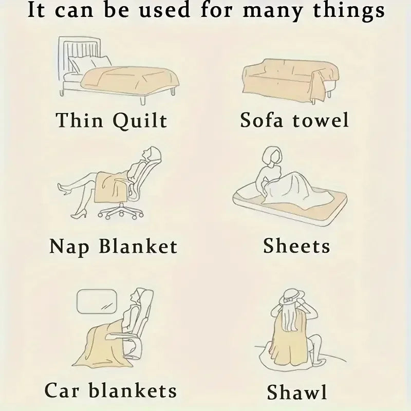 Solid color thickened wide striped multifunctional blanket, can be used as bed sheet cover blanket, nap blanket, pet blanket