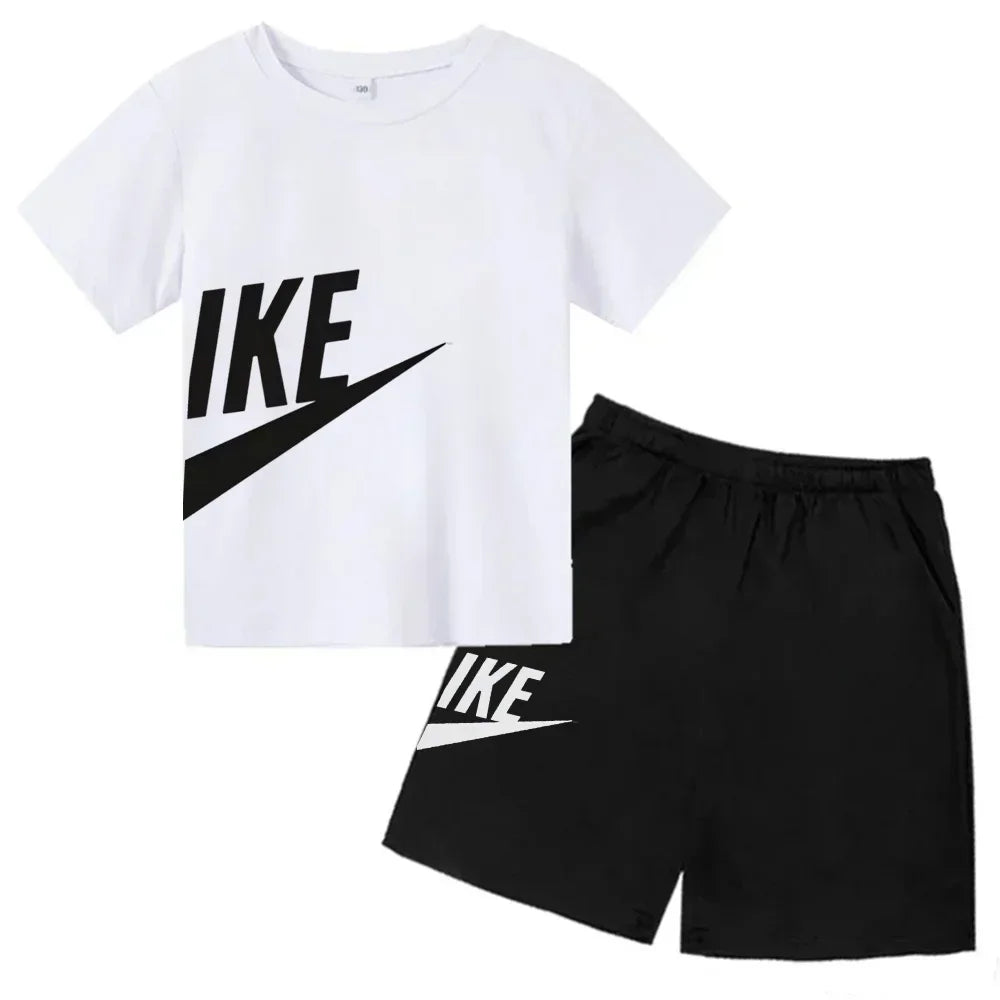 Children's Clothing Kids & Teen T-Shirt Set Summer Top + Shorts 2 Piece Set Short Sleeve Casual Fashion Boys Girls Kids Set