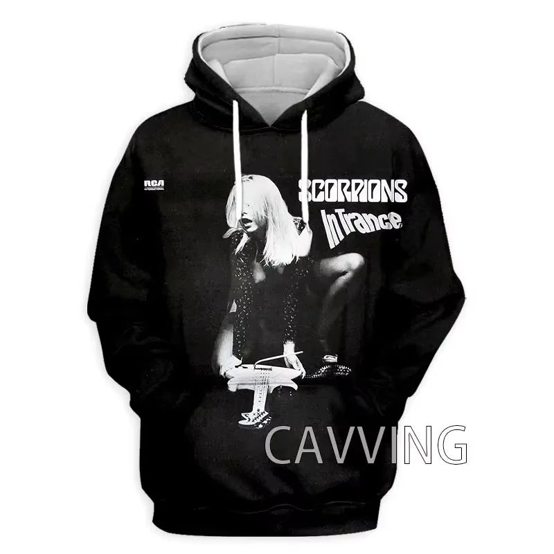 New Rock Hoodie Sweatshirt Scorpions Band 3d Print Hoodie Men Fashion Plus Size Tracksuit Women Sweat Men Clothes Teen Coat New