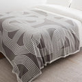 Soft Khaki Knitted Blanket Gray Bedspread Modern Geometric Decorative For Sofa Throw Warm Living Room Bedding Home Decorations