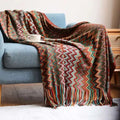 Blanket Tassel 100% Blanket with Acryl Summer Hand Bed Knitted Sofa Travel Breathable Chic Bohemian Soft Comfortable Blanket