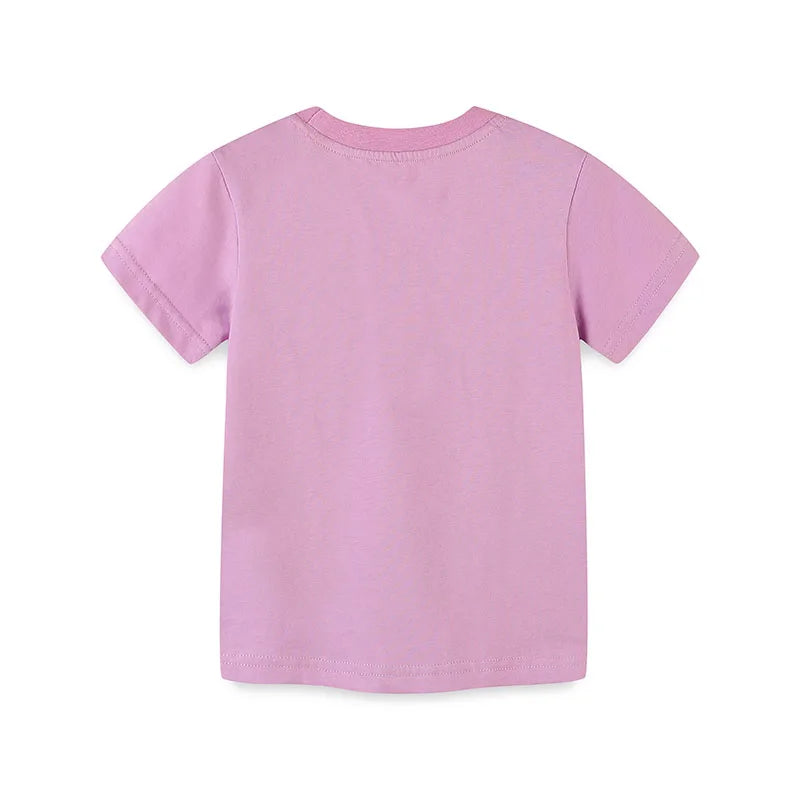 Kids Clothes for Baby Girls Tops Korean Teenagers Purple Blouses T-shirt Cartoon Food Sushi Cotton Chidlren Clothing