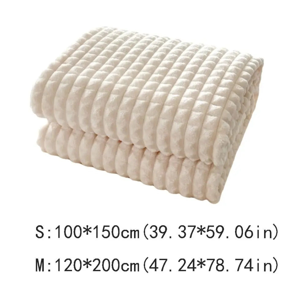 Bed Suppiles Solid Color Flannel Blanket Thickened Comfortable Sofa Blanket Soft Warm Office Nap Blanket Winter