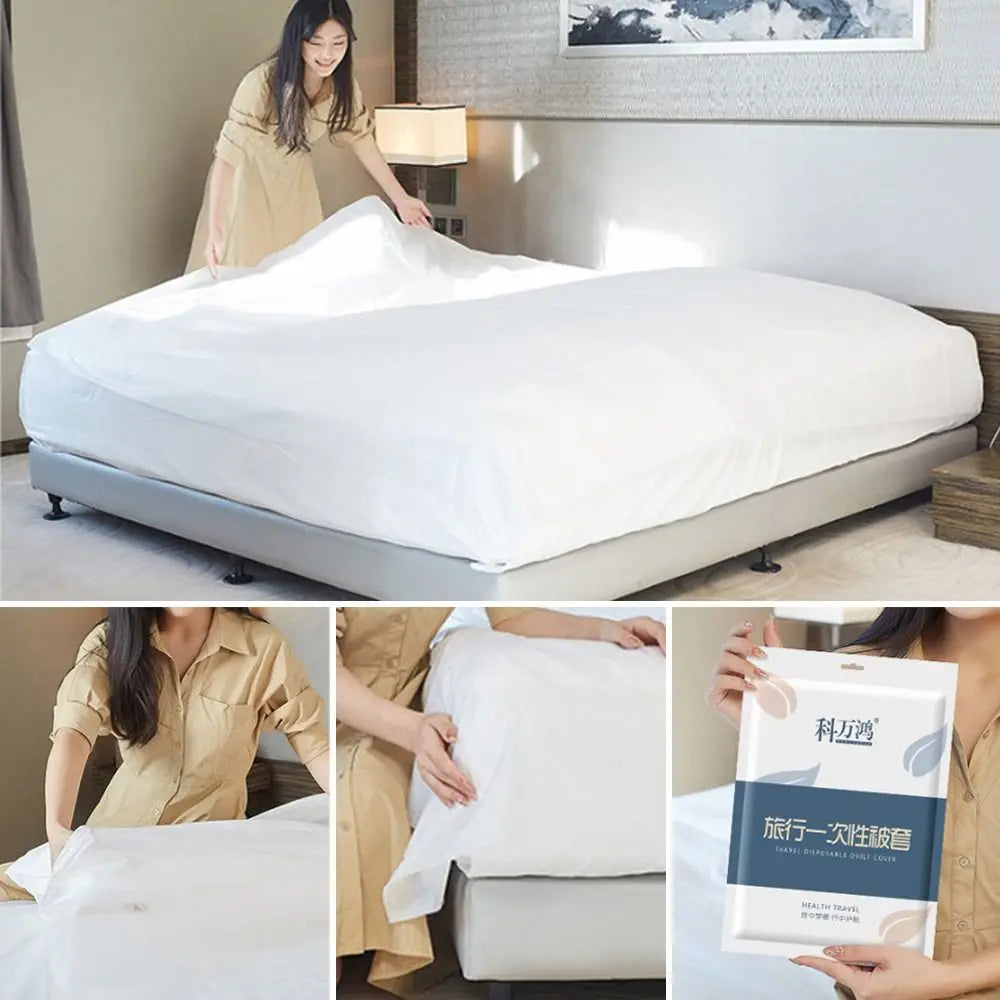 Travel Disposal Bed Sheet Duvet Cover Pillowcase 3-Piece / 4-Piece Suit Dirty Proof Sleeping Bag Quilt Cover